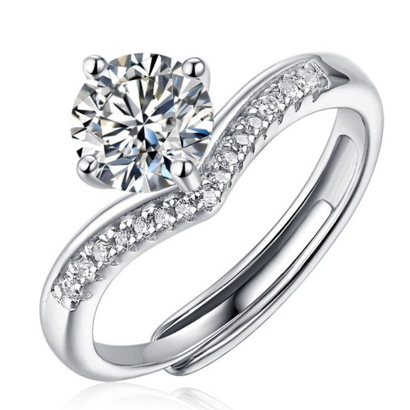 Jewelry - Certified 3ct. t.w. Moissanite Diamond Crown Engagement Ring NEW
